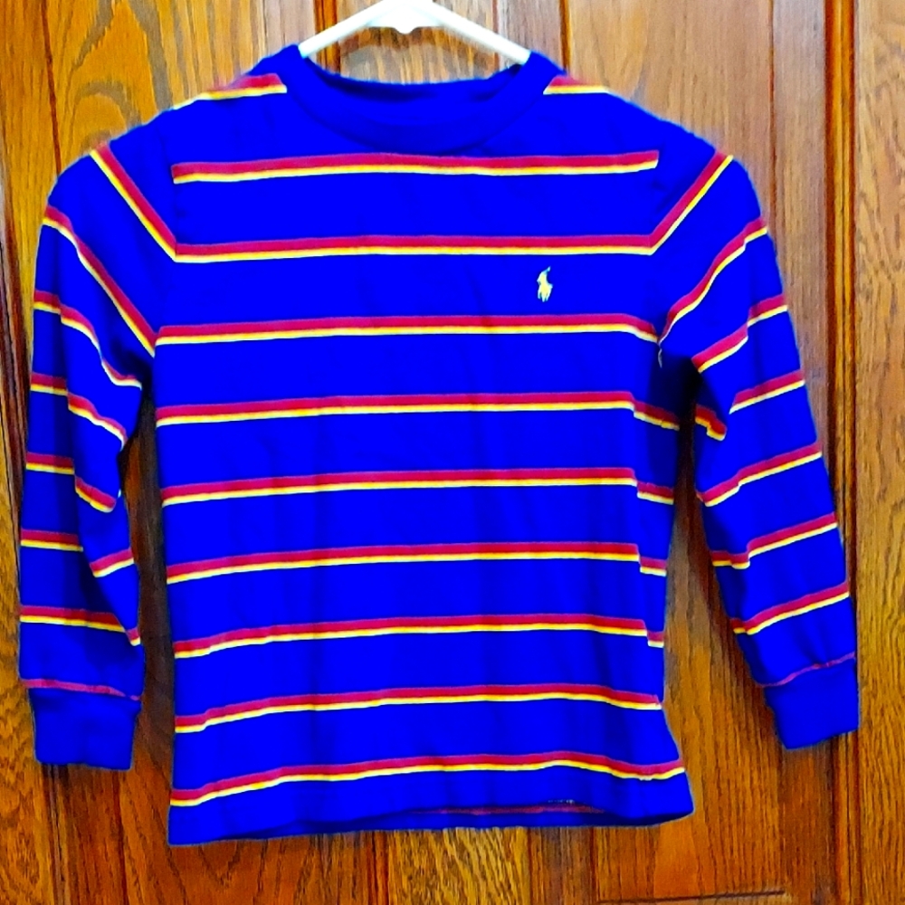 Polo by Ralph Lauren Kids Blue Striped Long Sleeve Shirt Size 6